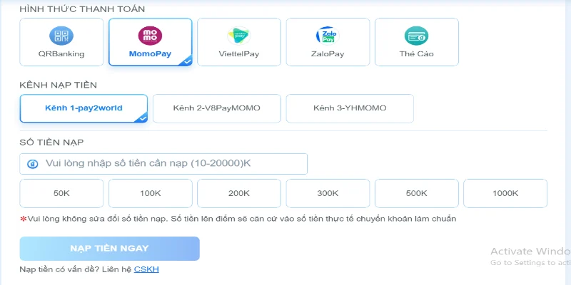 Giao dịch thanh toán nhanh phút một mọi thời điểm