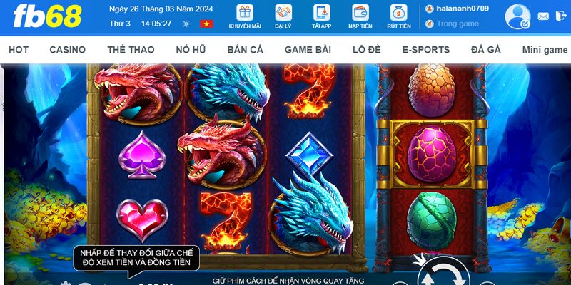 PP fb68 nổi trội với game vương quốc rồng đỏ, thủy mệnh phù thủy ma tim,...